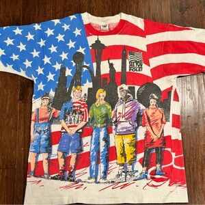 Vintage 90's "See You At The Pole" Vote U.S.A Full Print Single Stitched tee XL